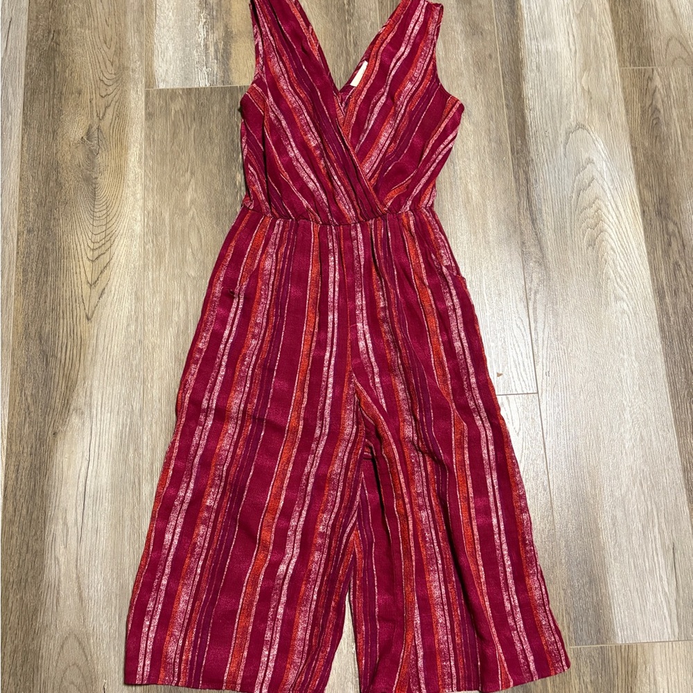 Universal Thread Red and Orange Striped Jumpsuit
